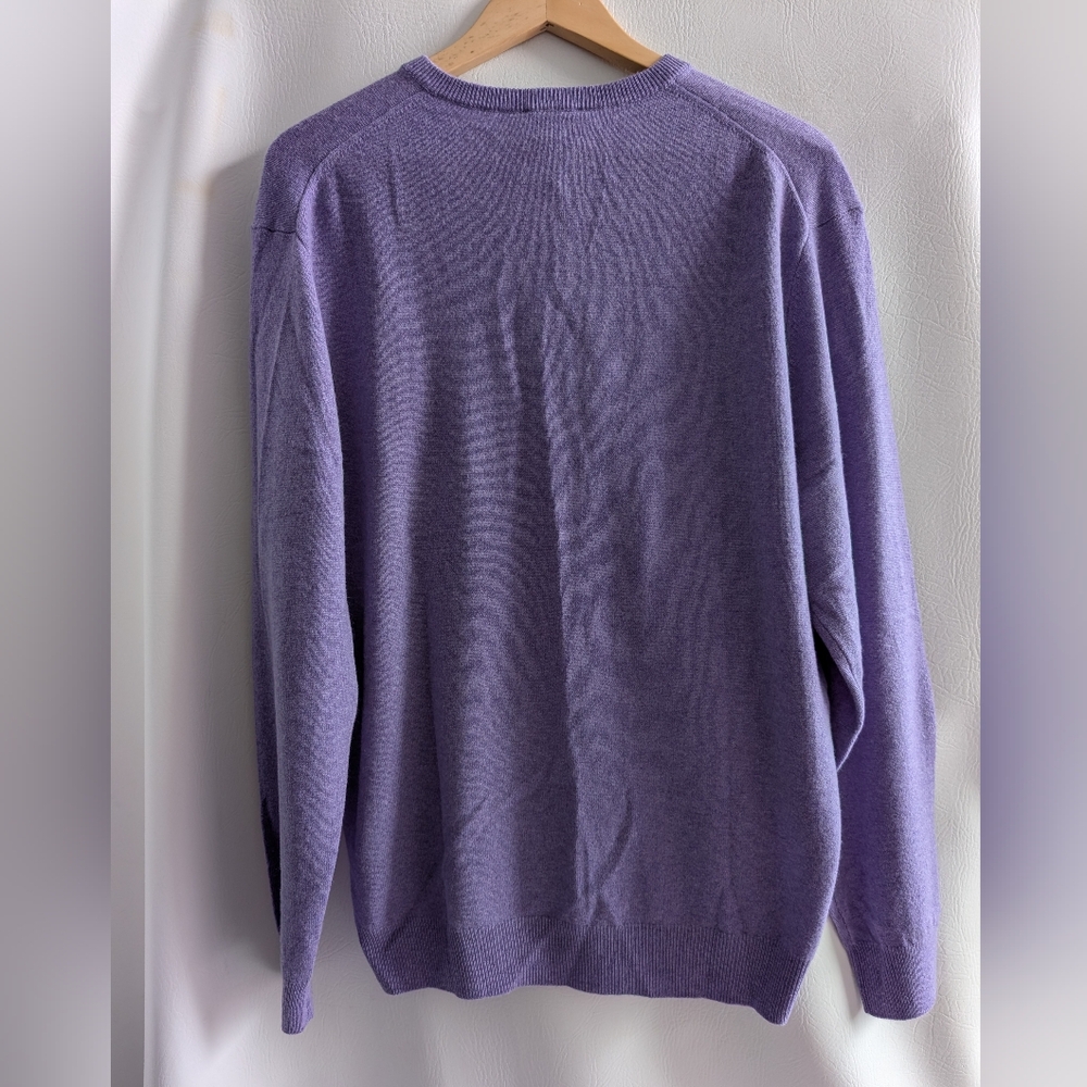 Jos A Bank Traveller's Cashmere Purple V-neck Pullover Knit Sweater - XL - Picture 8 of 14